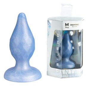 POTENTE - SILEXD - DIAMOND PLUG ANAL FANTASY DE SILICONE LÍQUIDO TERMOREATIVO AZUL PEROLADO 9