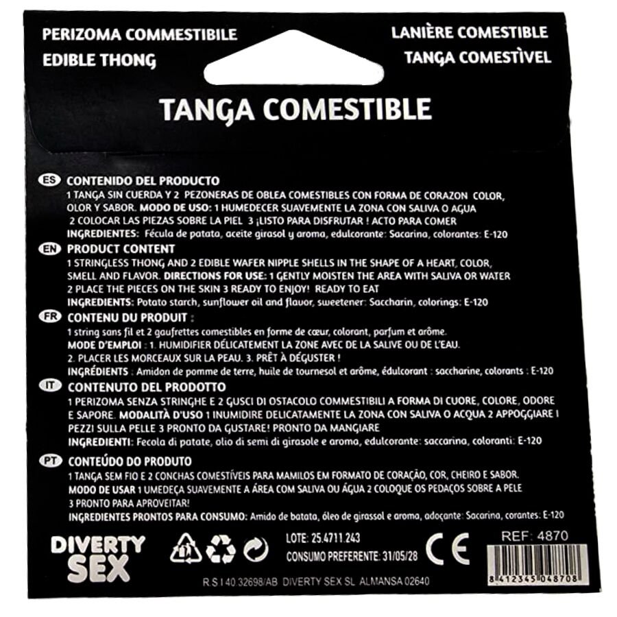 HOTFLOWERS - WAFER THONG E 2 NIPPLE PADS MENINA SABOR BAUNILHA /es/pt/en/fr/it/ - Image 2