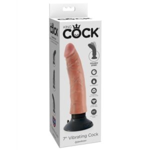 POTENTE - KING COCK - VIBRADOR DILDO 17.78 CM NATURAL