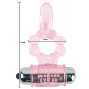 POTENTE - BAILE - ANEL DE SILICONE 10 RITMOS DE LÍNGUA COM VIBRAO ROSA