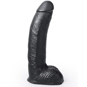POTENTE - HUNG SYSTEM - DILDO REALÍSTICO PRETO COR GEORGE 22 CM