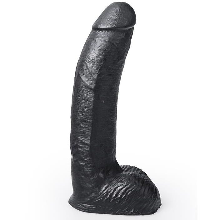 POTENTE - HUNG SYSTEM - DILDO REALÍSTICO PRETO COR GEORGE 22 CM