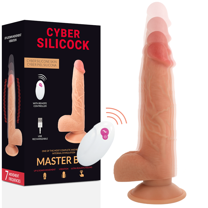 POTENTE - CYBER SILICOCK - CONTROLE REMOTO REALÍSTICO MASTER BEN 23.88 CM -O- 4.3 CM