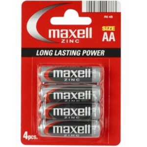 POTENTE - MAXELL - PILA SALINA MANGANESO AA R6 * 4 UNIDADES