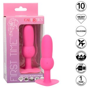 POTENTE - CALEXOTICS - FIRST TIME PLUG ANAL SONDA DE CONTAS 10 VIBRAÇÕES ROSA