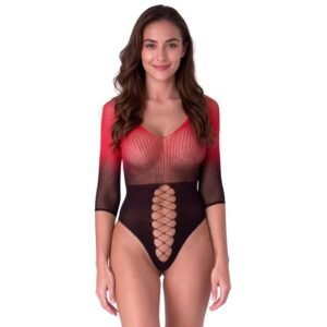 POTENTE - PASSION - BS118 MEIA-CALÇA DE MALHA PRETA E VERMELHA