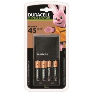 POTENTE - DURACELL - CARREGADOR 45MIN. + 2xAA 1700mAh + 2xAAA 750mAh