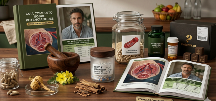 Suplementos e ingredientes naturais que atuam como potenciadores sexuais para melhorar a performance masculina.