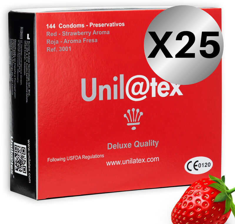 POTENTE - UNILATEX - PACOTE DE CONSERVANTES UNILATEX VERMELHO / MORANGO 25 X 144 UNIDADES