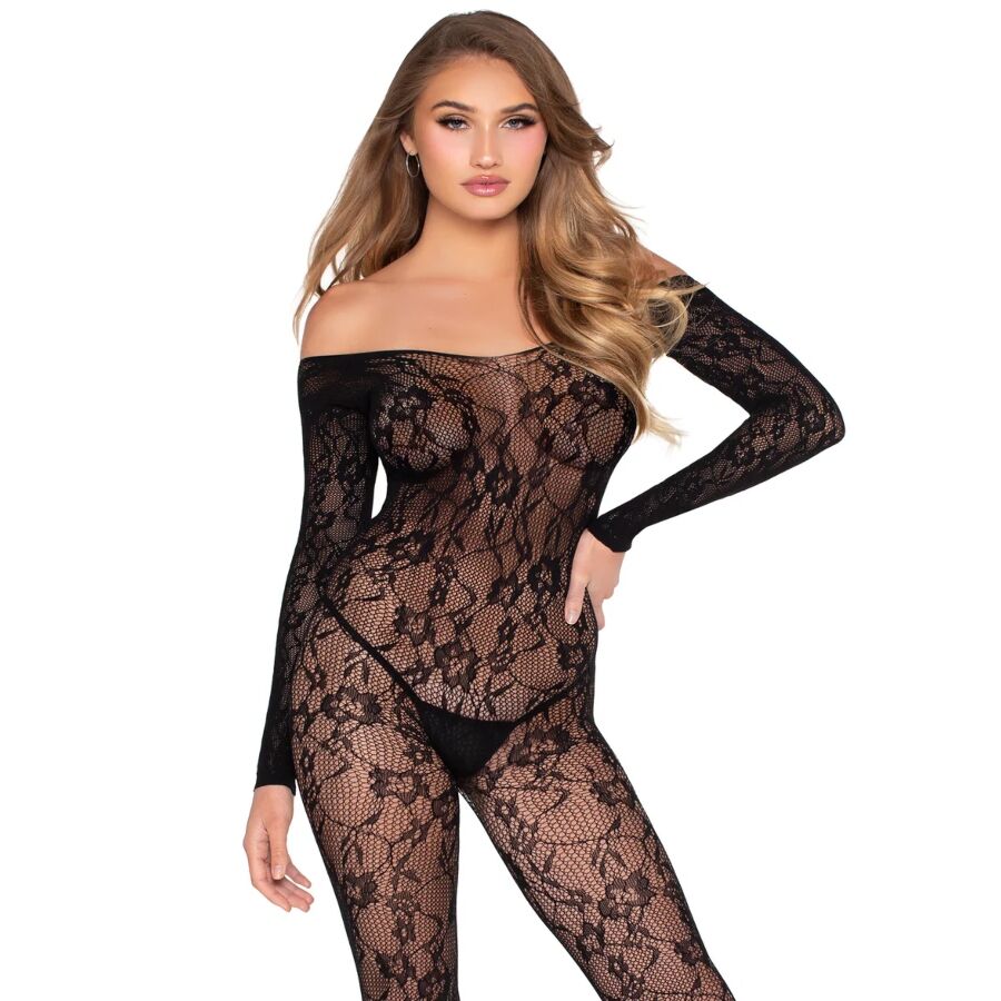 POTENTE - LEG AVENUE - 89366 BODY DE RENDA PRETO - TAMANHO ÚNICO