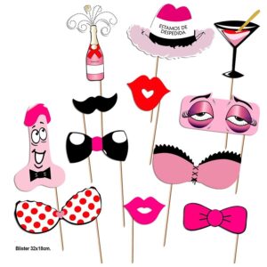 POTENTE - DIABLO PICANTE - CONJUNTO PHOTOCALL PARTY MODELO 1 - 12 UNIDADES