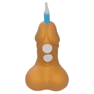 POTENTE - DIABLO PICANTE - VELA DOURADA COM NÚMERO DE ANIVERSÁRIO EM FORMATO DE PÊNIS
