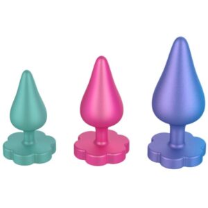 POTENTE - ROMP - KIT DE TREINAMENTO ANAL LUSTER P/M/G COM BASE EM FORMATO DE FLOR