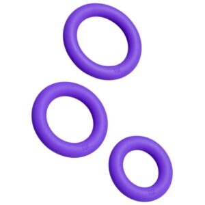 POTENTE - ROMP - REMIX TRIO CONJUNTO DE 3 ANÉIS PENIANOS DE SILICONE ROXOS