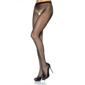 POTENTE - LEG AVENUE - CALA DE NYLON COM ABERTURA DE VIRILHA PRETA