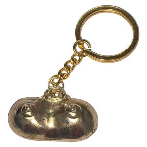 POTENTE - DIABLO PICANTE - CHAVEIRO DE METAL DOURADO COM SEIOS