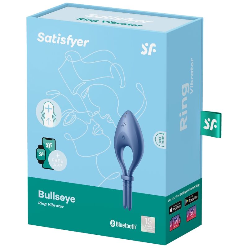 SATISFYER - APLICATIVO VIBRADOR DE ANEL BULLSEYE AZUL - Image 3