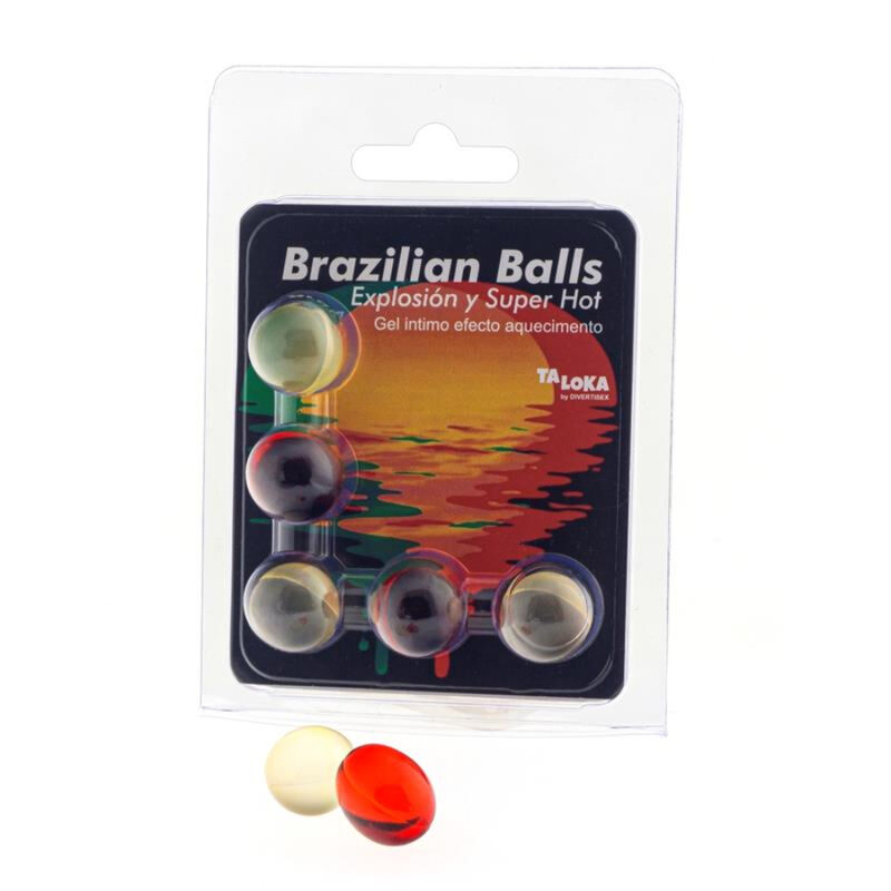 POTENTE - TALOKA - 5 BOLAS BRASILEIRAS GEL EMOCIONANTE SUPER QUENTE EFEITO