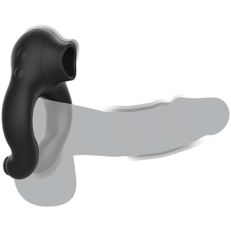 BLACK&SILVER - ANEL VIBRADOR DE SILICONE 3 MOTORES RECARREGÁVEIS PRETO - Image 3