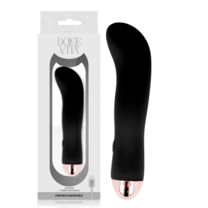 POTENTE - DOLCE VITA - VIBRADOR RECARREGÁVEL DOIS PRETO 7 VELOCIDADE