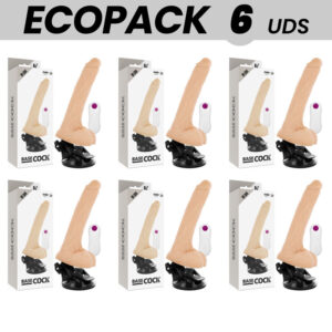 POTENTE - ECOPACK 6 UNIT - BASECOCK VIBRADOR DE CONTROLE REMOTO NATURAL REALISTA 19 CM -O- 4 CM