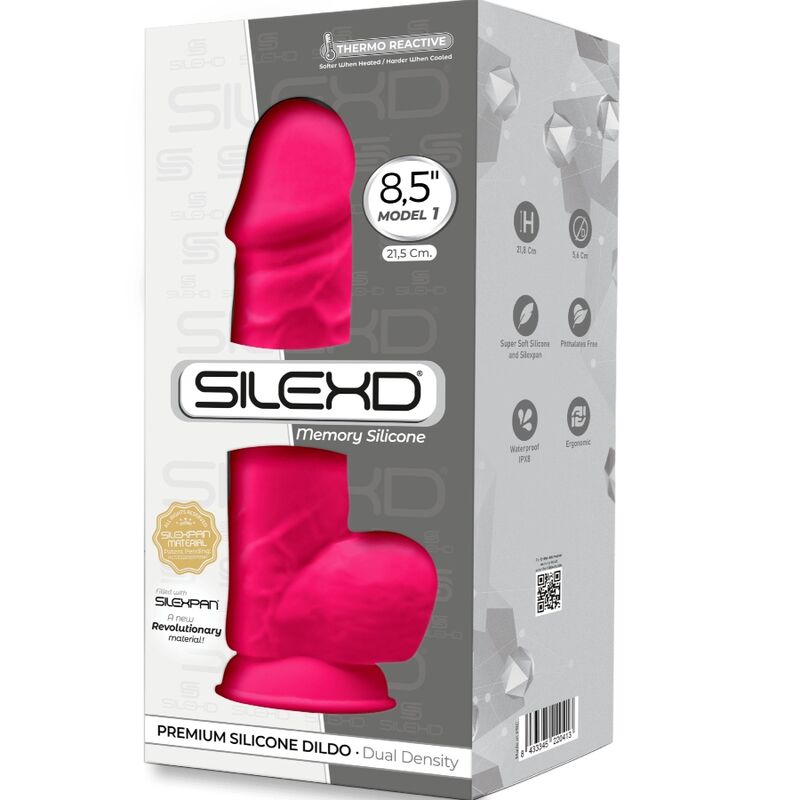 SILEXD - MODELO 1 PÊNIS REALÍSTICO PREMIUM SILEXPAN SILICONE FÚCSIA 21.5 CM - Image 3