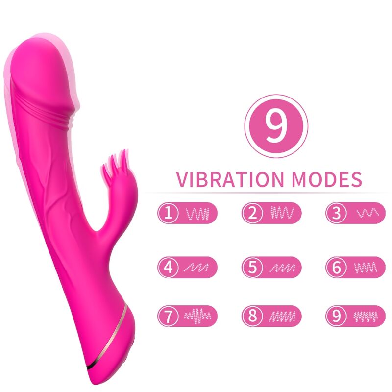 POTENTE - ARMONY - DILDO VIBRADOR COELHO SILICONE FÚCSIA