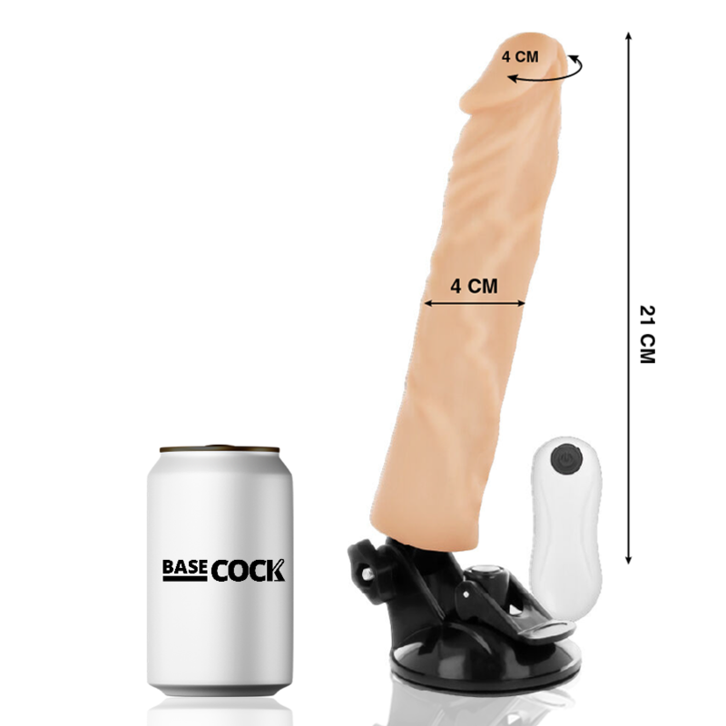 BASECOCK - VIBRADOR REALÍSTICO CONTROLE REMOTO NATURAL 21CM - Image 2
