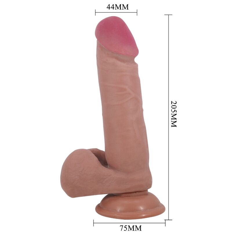 PRETTY LOVE - SÉRIE SLIDING SKIN DILDO REALÍSTICO COM VENTOSA DESLIZANTE PELE MARROM 20,5 CM - Image 3