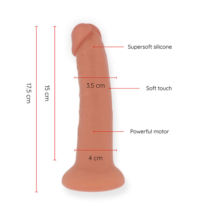 ONINDER - VIBRADOR PEQUENO BOGOTÁ DILDO 9 VELOCIDADES NATURAL 17.5 CM -O- 4 CM - APLICATIVO GRATUITO - Image 2