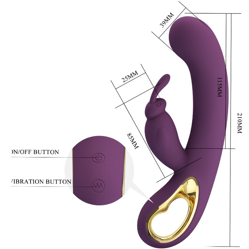 PRETTY LOVE - LIAM VIBRADOR RABBIT E ESTIMULADOR DO PONTO G ROXO - Image 3