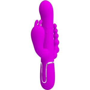 POTENTE - PRETTY LOVE - CAMMY VIBRADOR TRIPLO MULTIFUNCIONAL 4 EM 1 ROSA