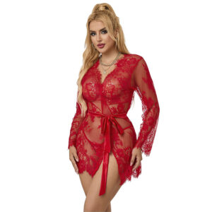 POTENTE - SUBBLIME - 953775 CAMISOLA DE NOITE DE RENDA + TANGA VERMELHO S/M