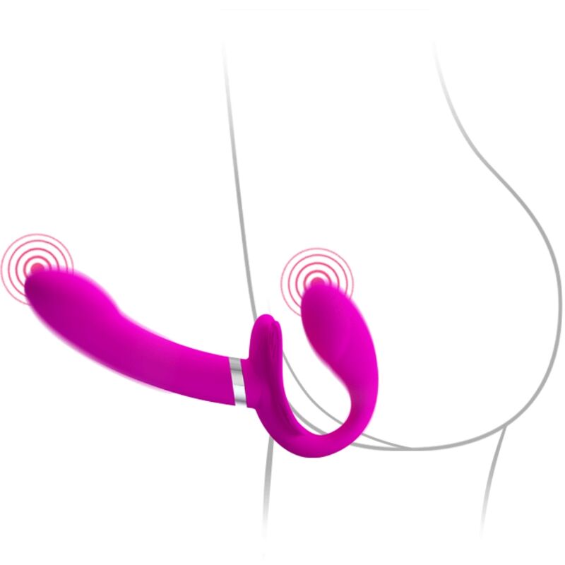 PRETTY LOVE - VIBRADOR VALERIE DOUBLE STRAP-ON 12 VIBRAÇÕES ROXO - Image 3