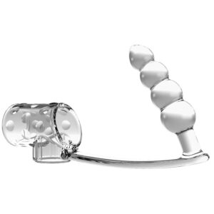 POTENTE - PRETTY LOVE - MANGA PARA PÊNIS COM PLUG ANAL TRANSPARENTE