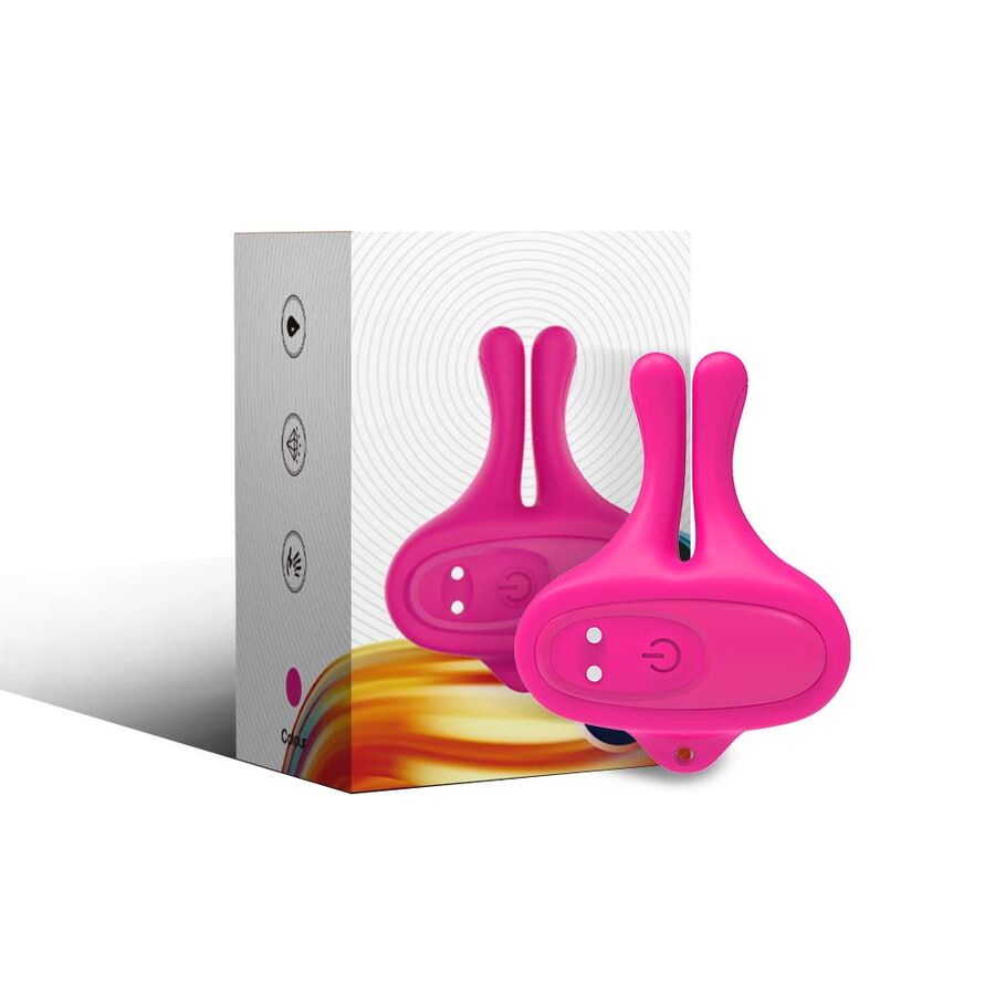 POTENTE - ARMONY - GRAMPOS MAGNÉTICOS DE MAMILOS COM VIBRAÇÃO EM FORMA DE COELHO ROSA