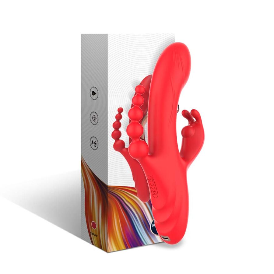POTENTE - ARMONY - ESTIMULADOR DE PONTO G E CLITÓRIS VIBRADOR VERMELHO