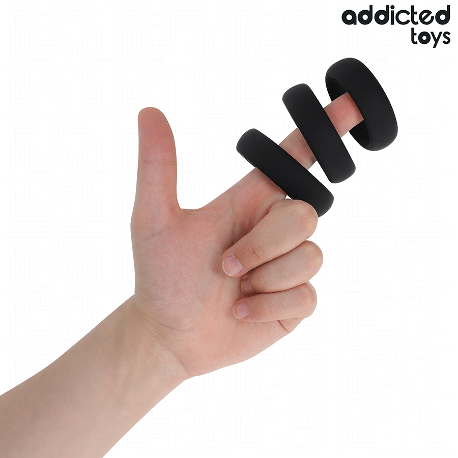 ADDICTED TOYS - CONJUNTO DE ANÉIS PLANOS DE SILICONE - Image 2