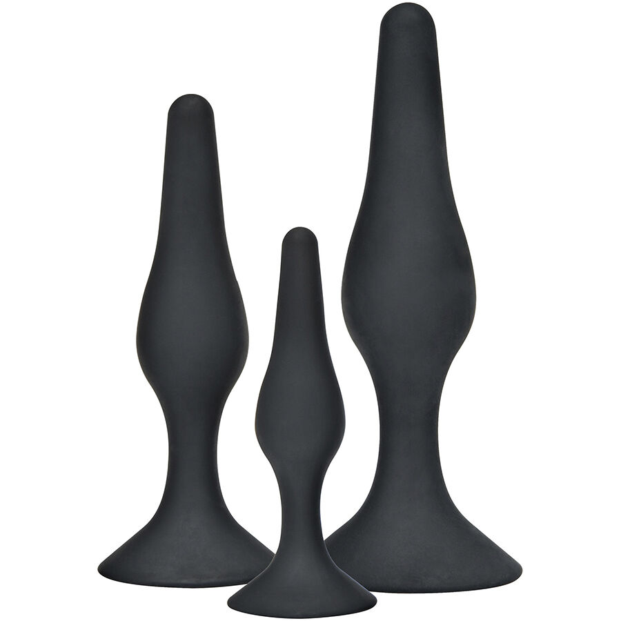 POTENTE - TOYJOY - ANAL PLAY CURVY COMPANIONS PLUG ANAL 3 PEÇAS PRETO