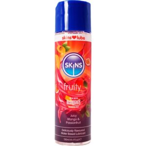 POTENTE - SKINS - LUBRIFICANTE À BASE DE ÁGUA COM SABOR FRUTADO DE MANGA E MARACUJÁ 130 ML