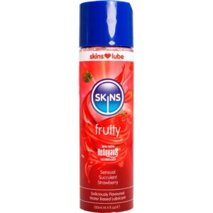 POTENTE - SKINS - LUBRIFICANTE À BASE DE ÁGUA COM SABOR FRUTADO DE MORANGO 130 ML