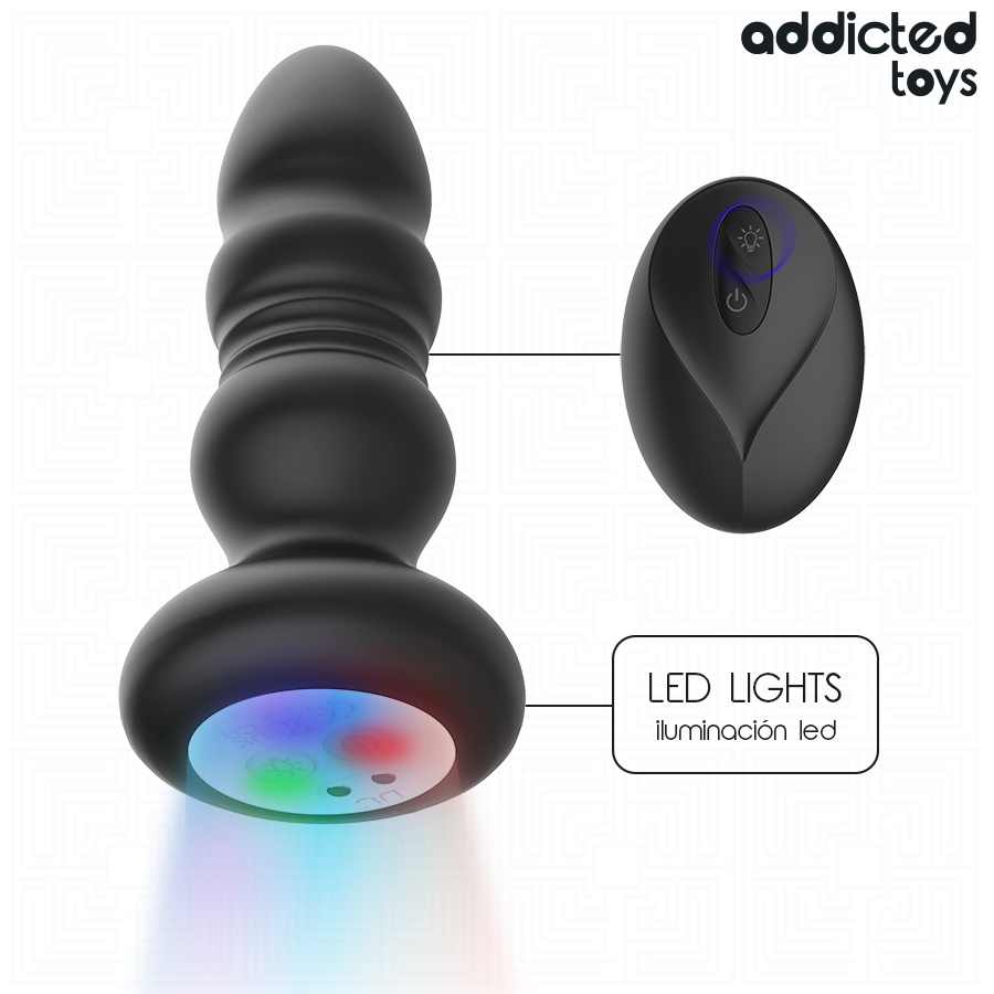 ADDICTED TOYS - PLUG ANAL GIRATÓRIO VIBRATÓRIO COM LUZ LED E CONTROLE REMOTO - Image 2