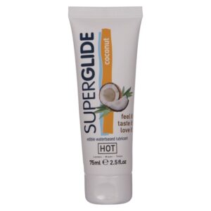 POTENTE - HOT - SUPERGLIDE LUBRIFICANTE COMESTÍVEL À BASE DE ÁGUA COM COCO 75 ML