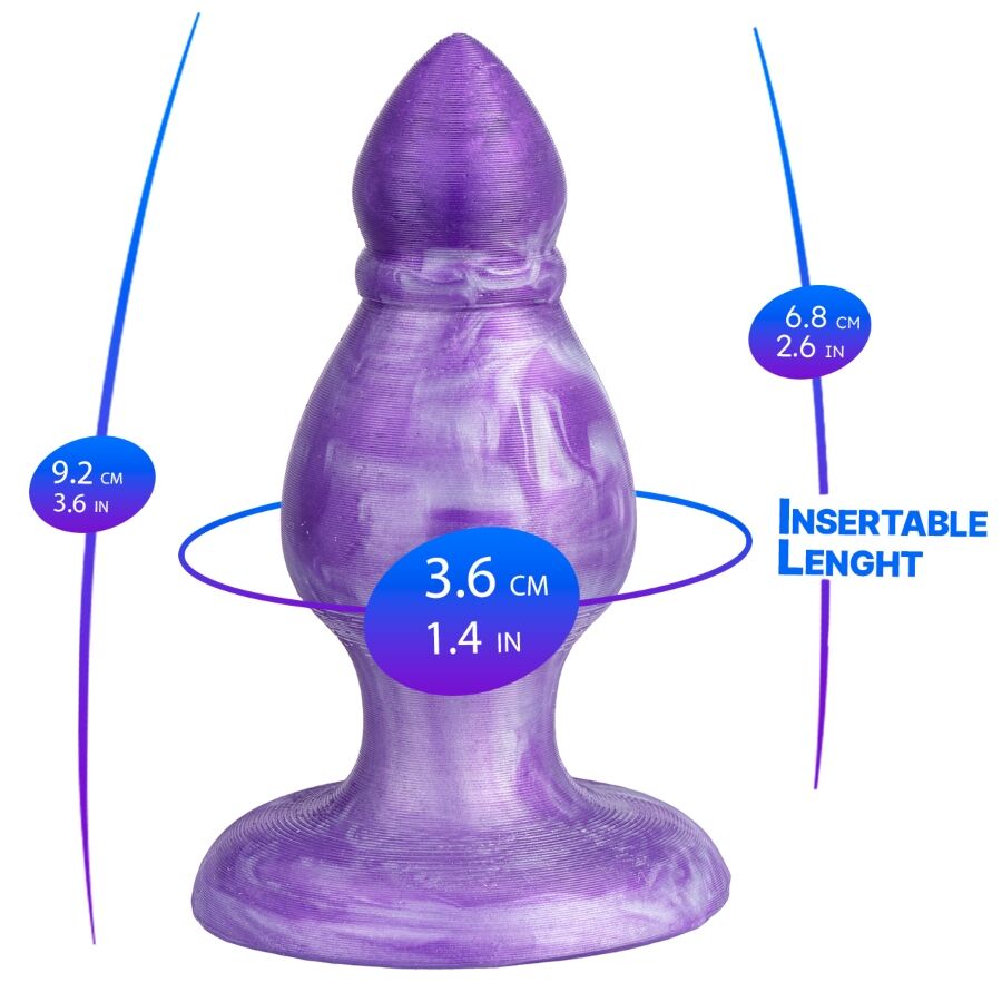 SILEXD - QUEEN ANAL PLUG FANTASY LIQUID SILICONE THEMORREATIVE PURPLE 9.2 CM - Image 2