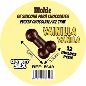 POTENTE - DIABLO PICANTE - FORMA DE CHOCOLATE COM 12 PÊNIS DE SILICONE PARA PENDURAR - BAUNILHA
