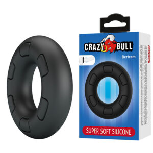 POTENTE - CRAZY BULL - ANEL PENIANO DE SILICONE SUPER MACIO BERTRAM PRETO