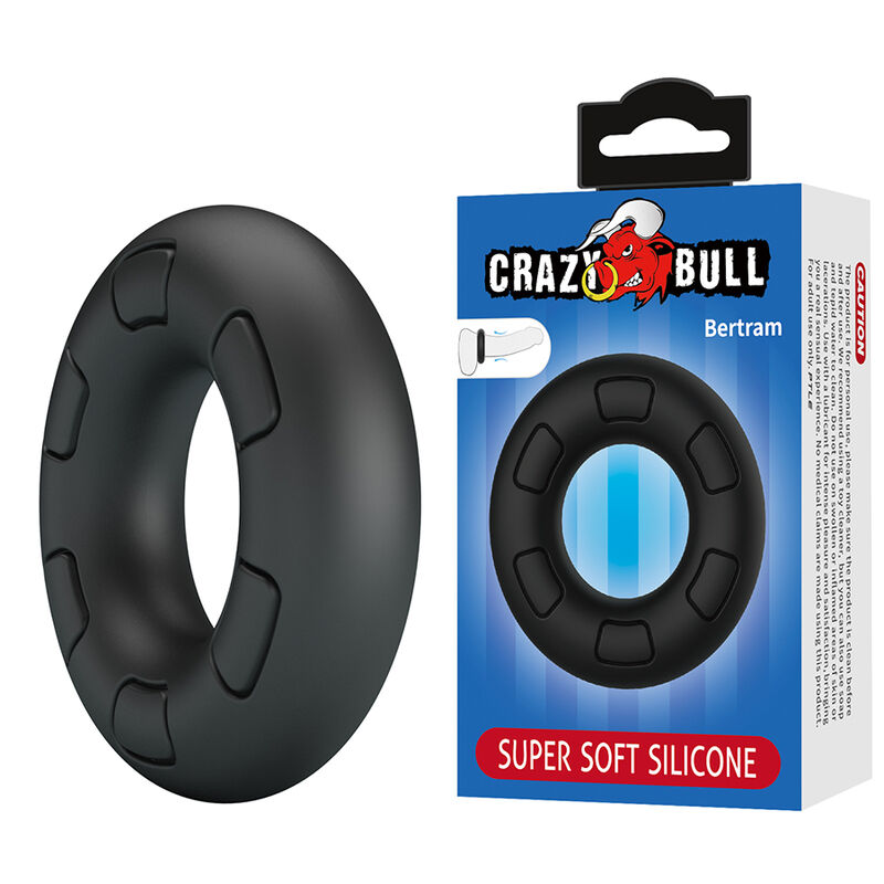 POTENTE - CRAZY BULL - ANEL PENIANO DE SILICONE SUPER MACIO BERTRAM PRETO