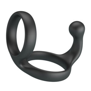POTENTE - CRAZY BULL - ANEL DUPLO FLORIAN PARA PÊNIS E TESTÍCULOS PRETO