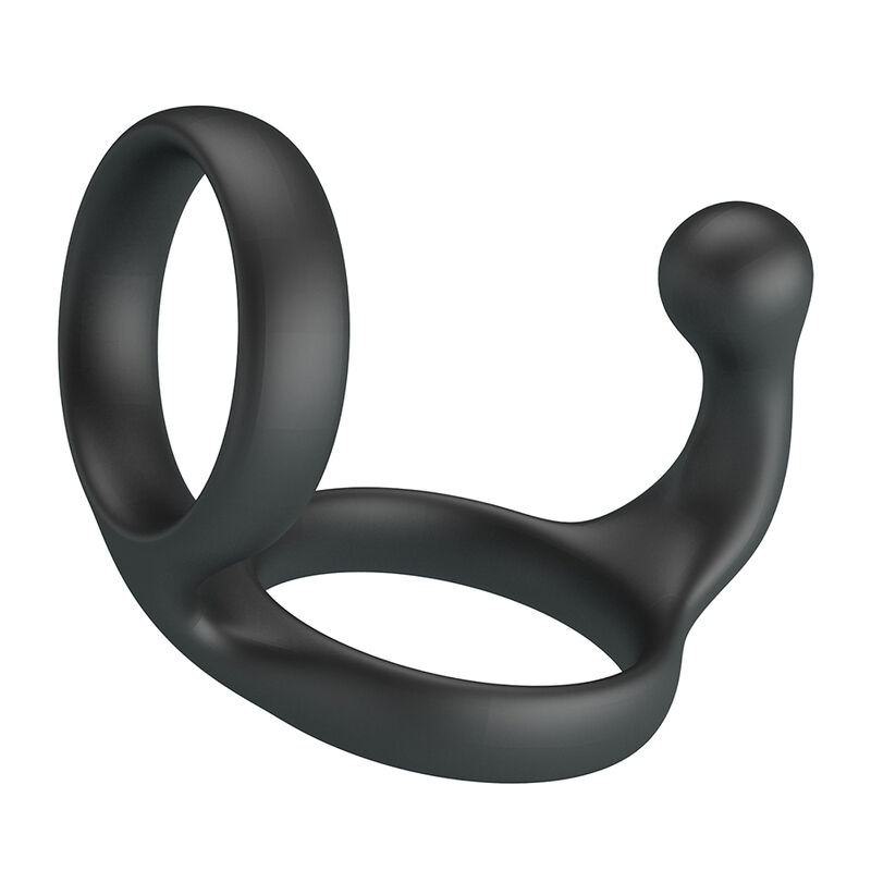 POTENTE - CRAZY BULL - ANEL DUPLO FLORIAN PARA PÊNIS E TESTÍCULOS PRETO