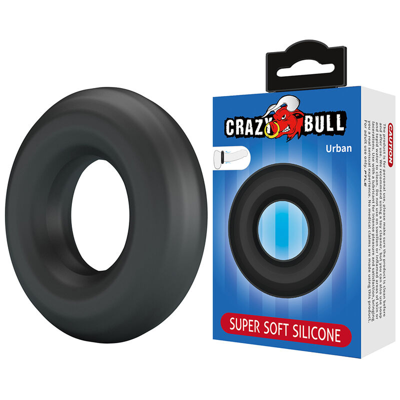 CRAZY BULL - ANEL PENIANO DE SILICONE SUPER MACIO URBANO PRETO - Image 2
